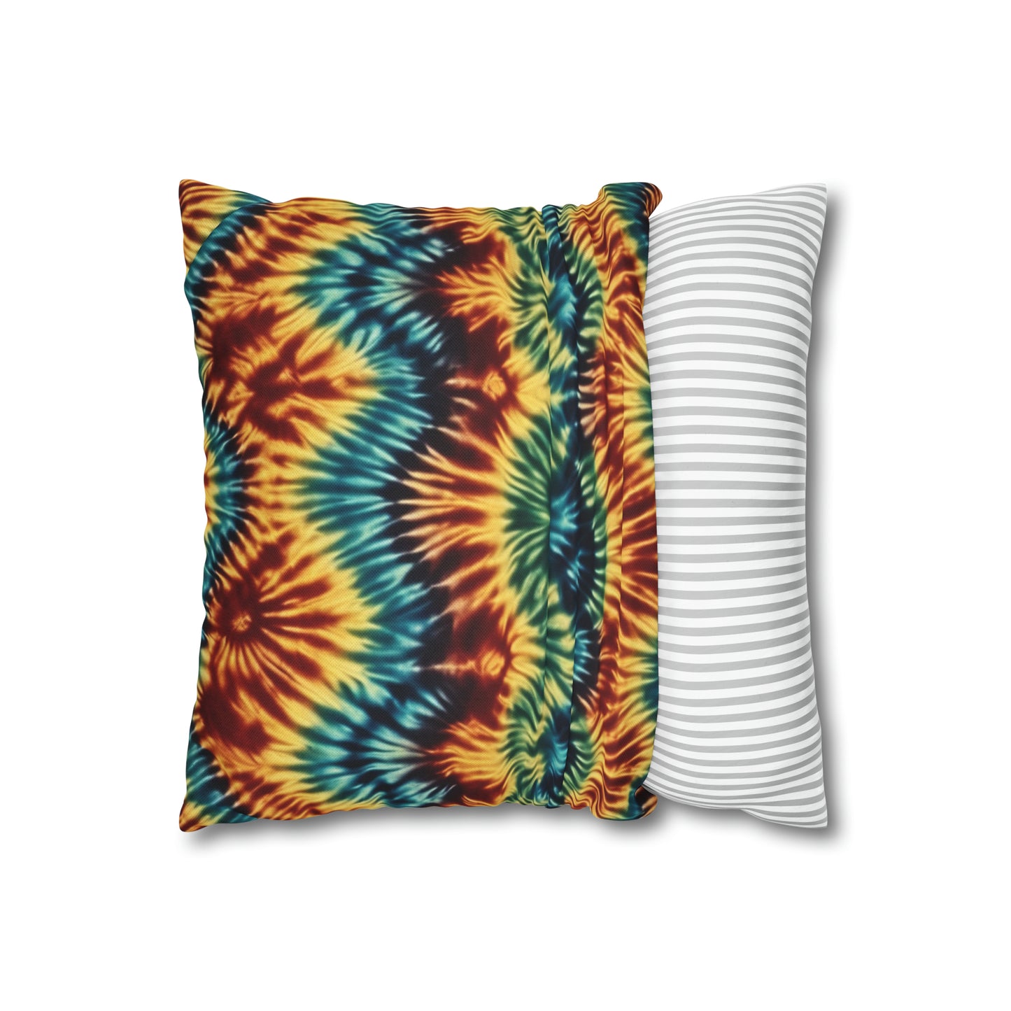 Spun Polyester Square Pillowcase Tie Dye Multi