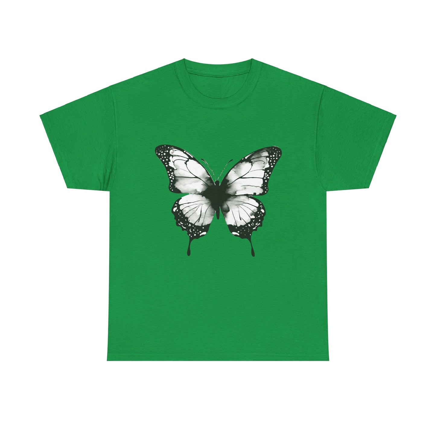 Unisex Heavy Cotton Tee - Butterfly Tee Shirt - Black & White