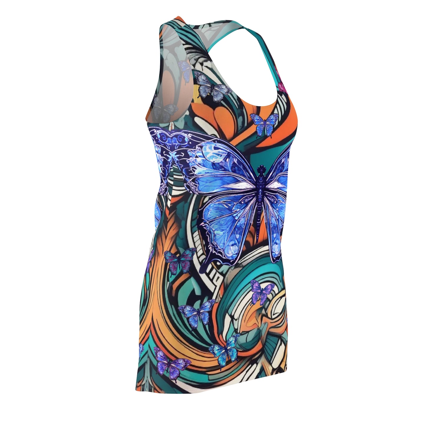 Women's Cut & Sew Racerback Dress - Butterflies
