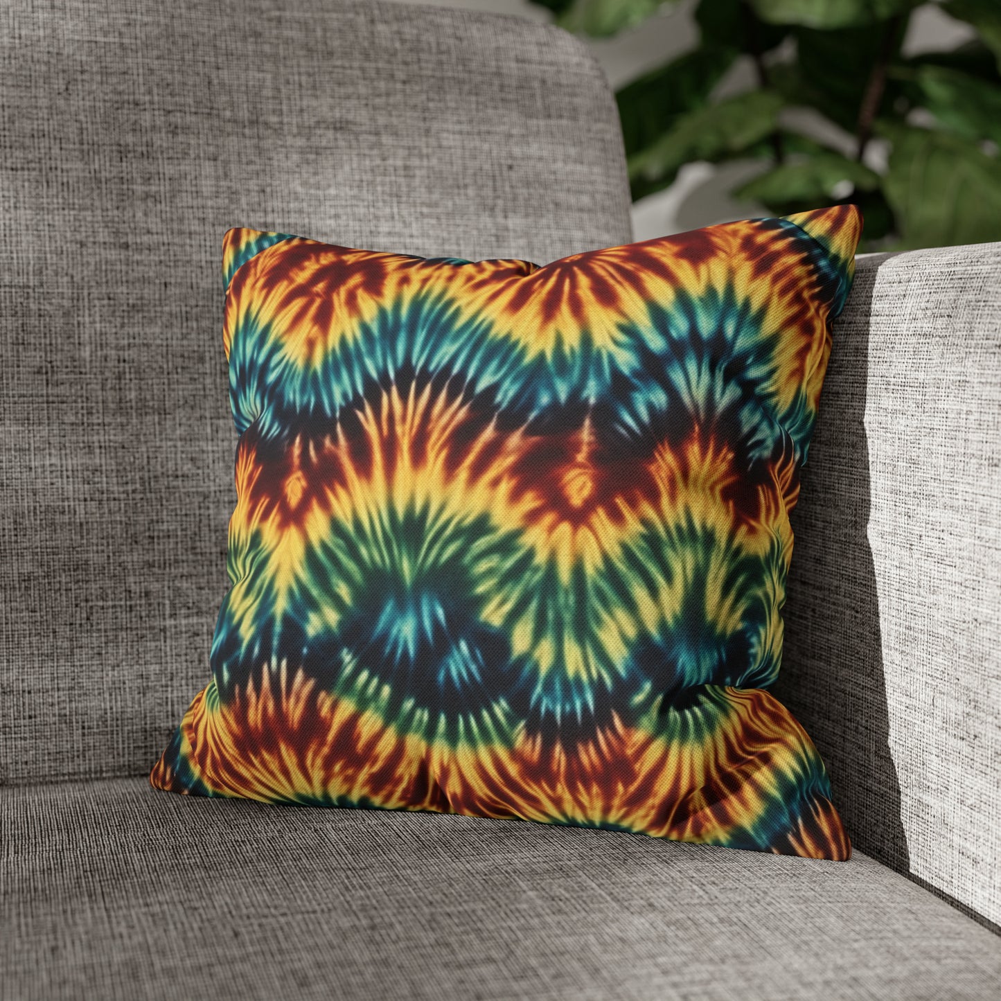 Spun Polyester Square Pillowcase Tie Dye Multi