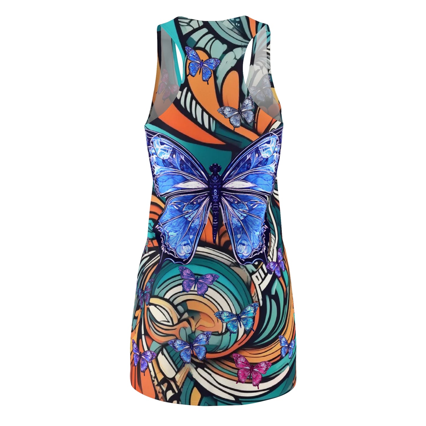 Women's Cut & Sew Racerback Dress - Butterflies