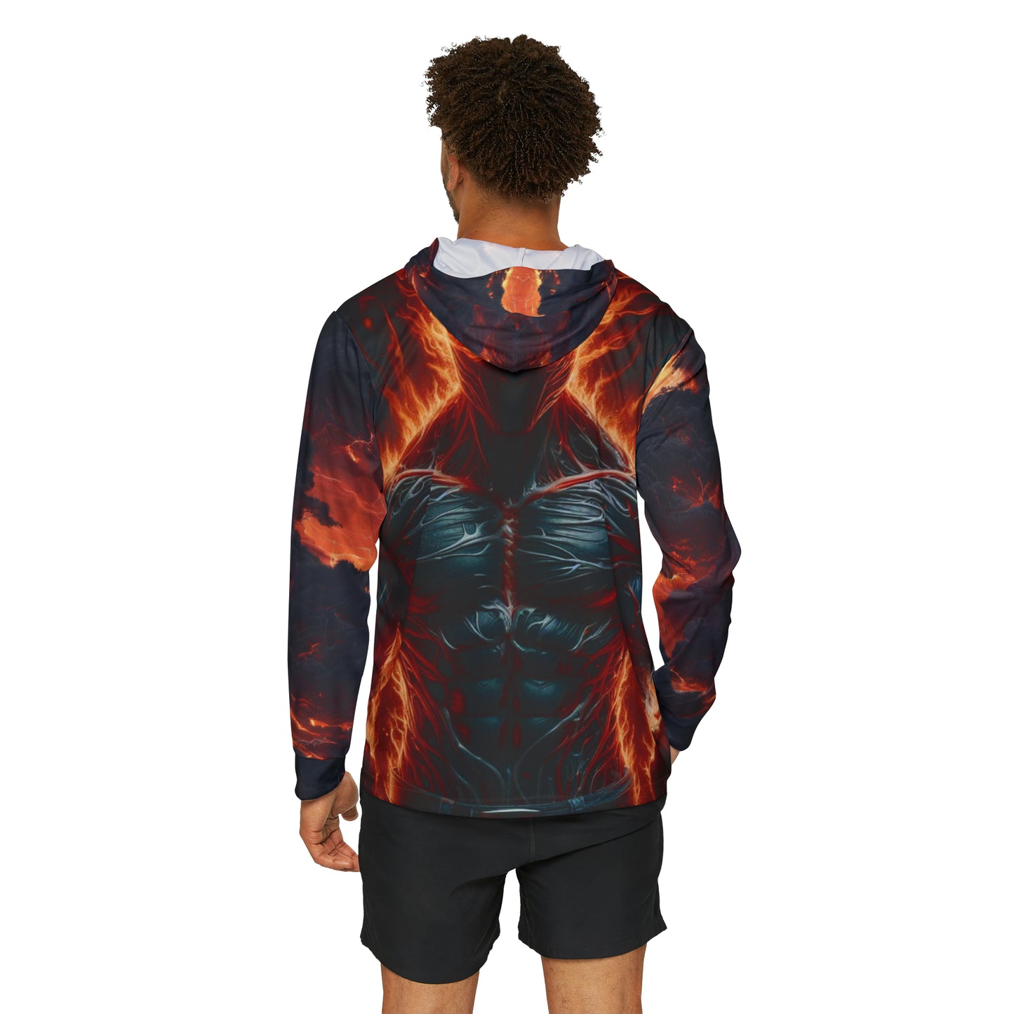 Men's Sports Warmup Hoodie Fire and Lightning