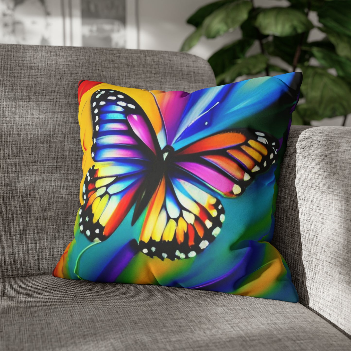 Faux Suede Square Pillowcase