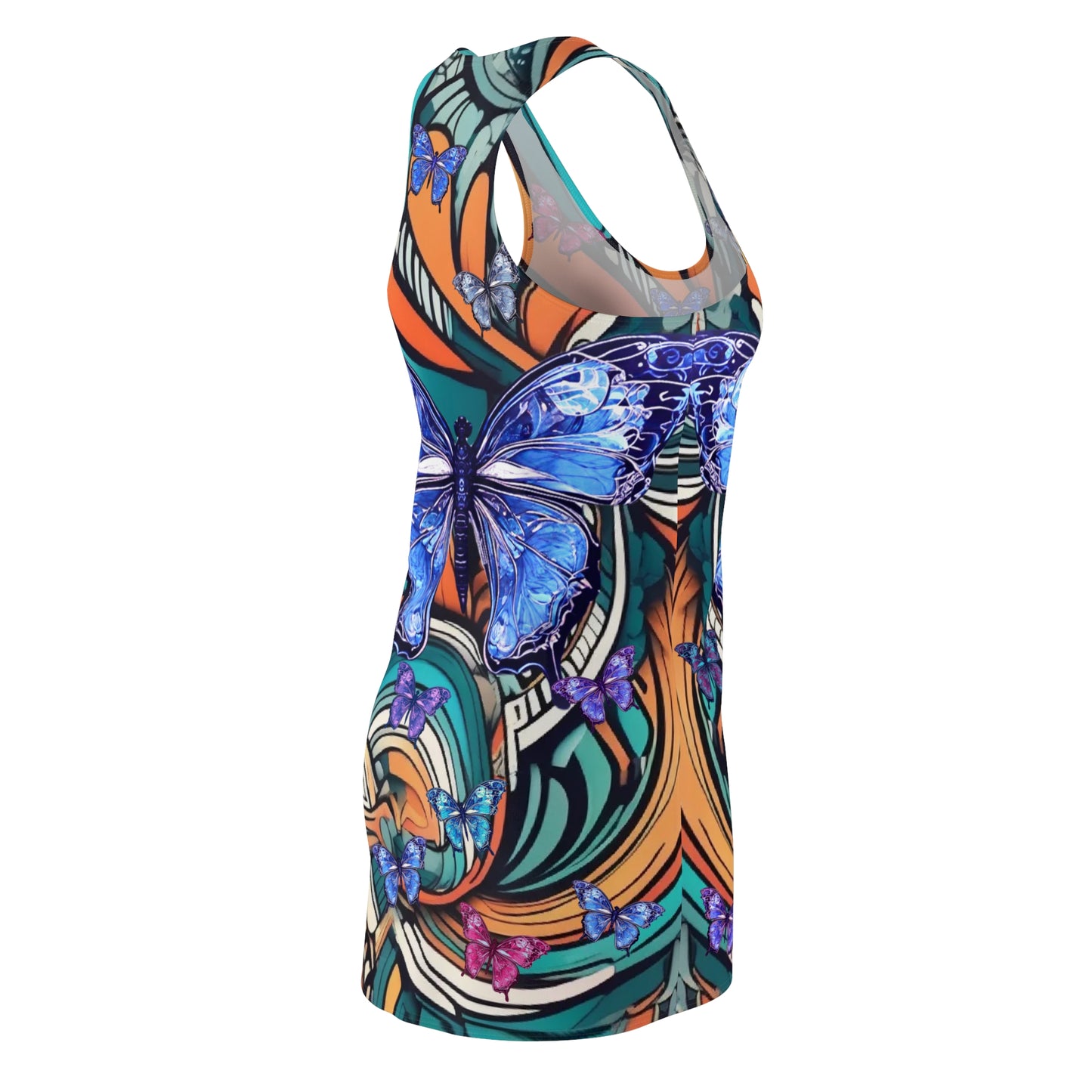 Women's Cut & Sew Racerback Dress - Butterflies