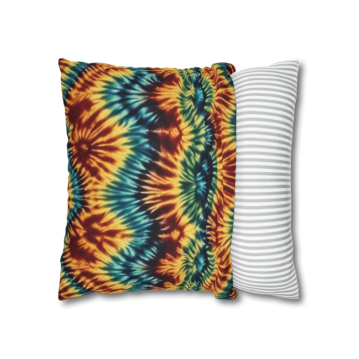 Spun Polyester Square Pillowcase Tie Dye Multi
