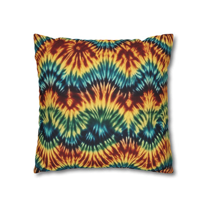 Spun Polyester Square Pillowcase Tie Dye Multi
