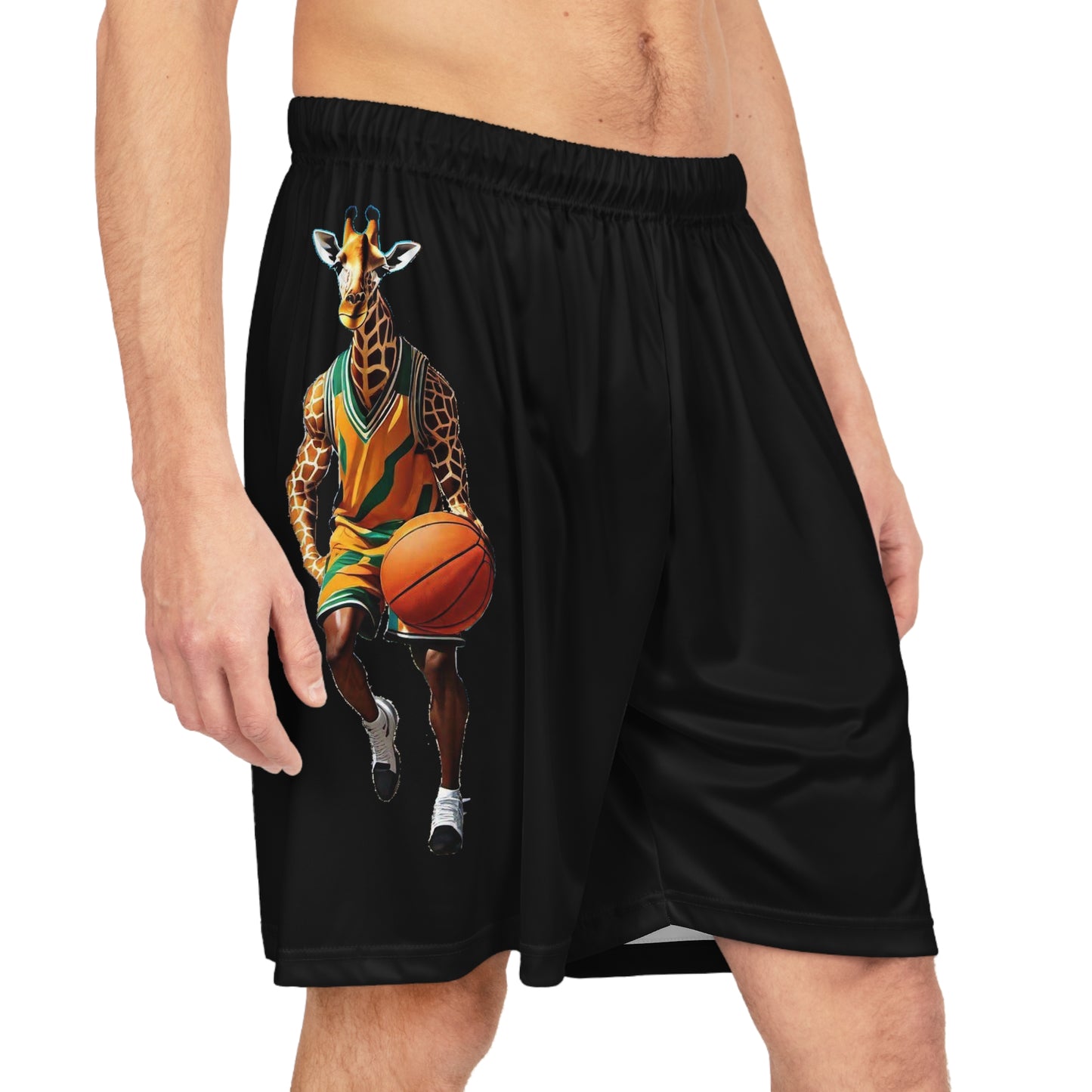 Basketball Shorts - Giraffe - Black