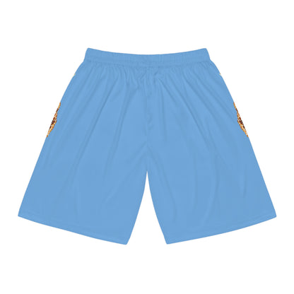 Basketball Shorts - Giraffe - Light Blue