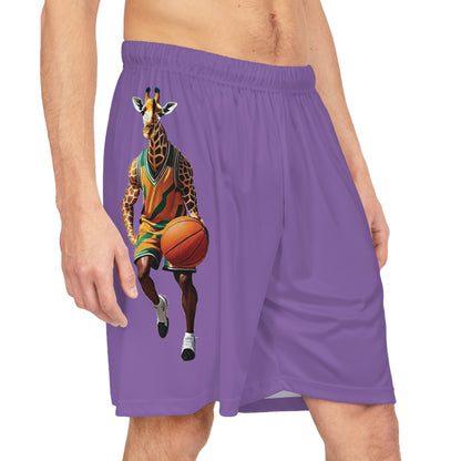 Basketball Shorts - Giraffe - Light Purple