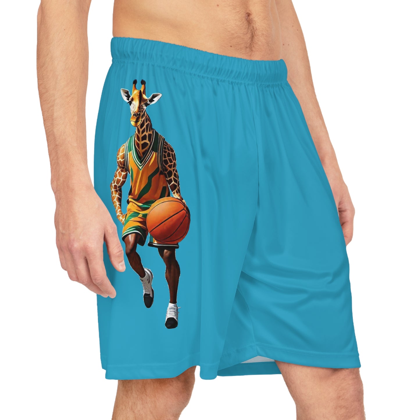 Basketball Shorts - Giraffe - Turquoise