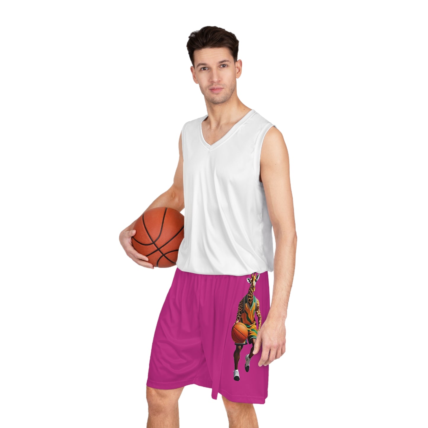 Basketball Shorts - Giraffe - Pink