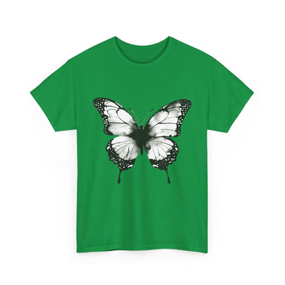 Unisex Heavy Cotton Tee - Butterfly Tee Shirt - Black & White
