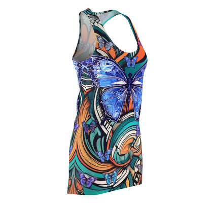 Women's Cut & Sew Racerback Dress - Butterflies V.2