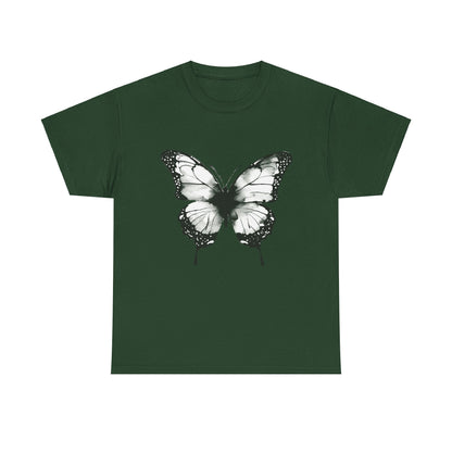 Unisex Heavy Cotton Tee - Butterfly Tee Shirt - Black & White