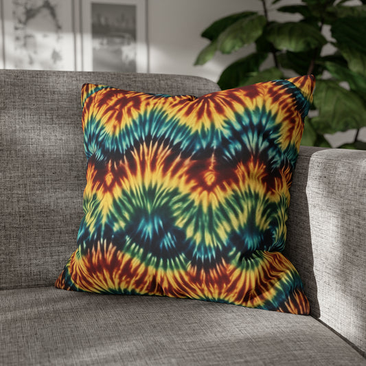 Spun Polyester Square Pillowcase Tie Dye Multi