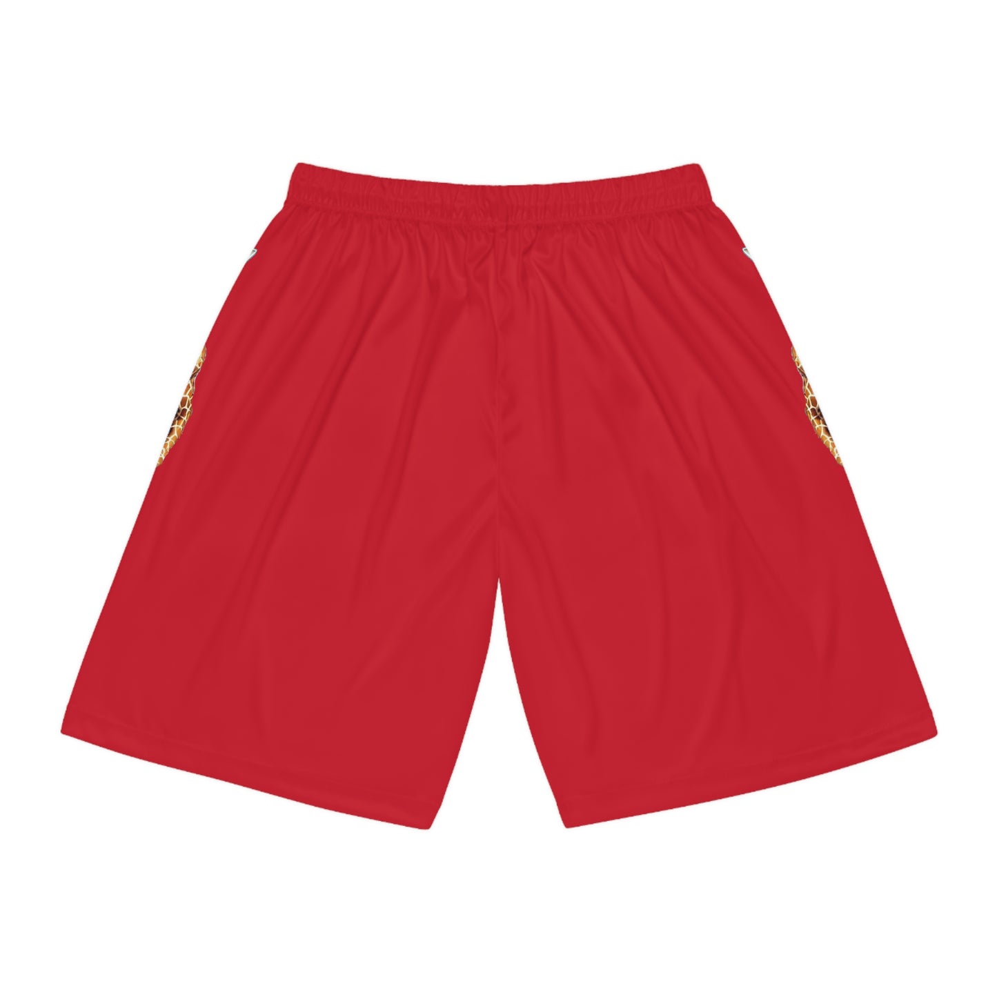 Basketball Shorts - Giraffe - Dark Red