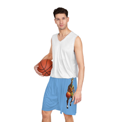 Basketball Shorts - Giraffe - Light Blue