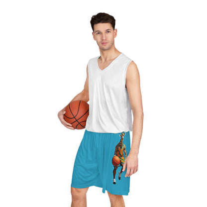 Basketball Shorts - Giraffe - Turquoise