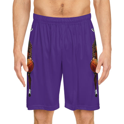 Basketball Shorts - Giraffe - Purple