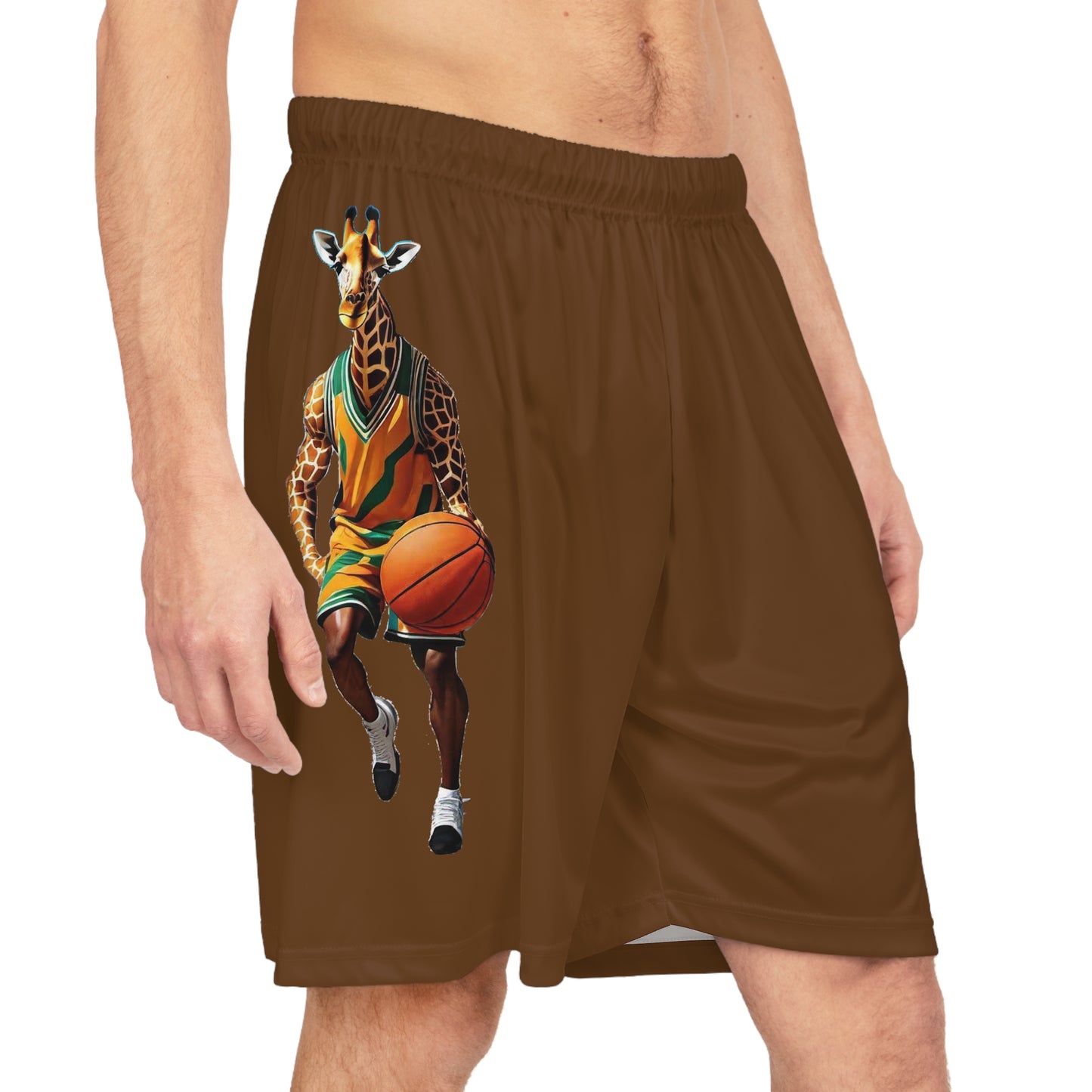 Basketball Shorts - Giraffe - Brown