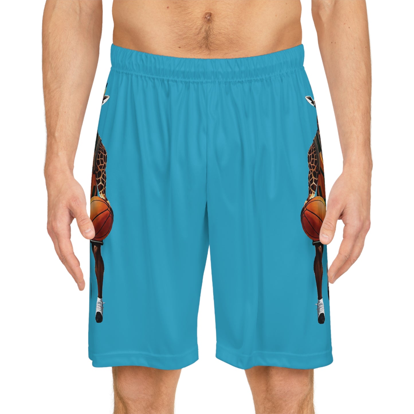 Basketball Shorts - Giraffe - Turquoise