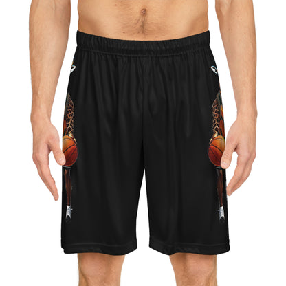 Basketball Shorts - Giraffe - Black