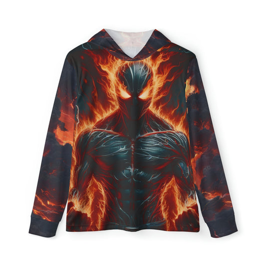 Men's Sports Warmup Hoodie Fire and Lightning