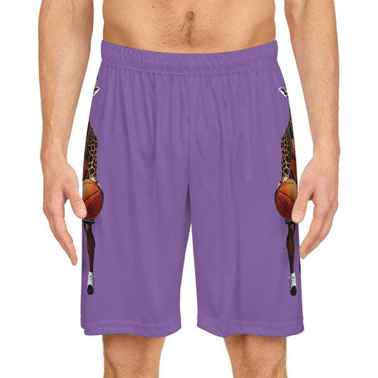 Basketball Shorts - Giraffe - Light Purple