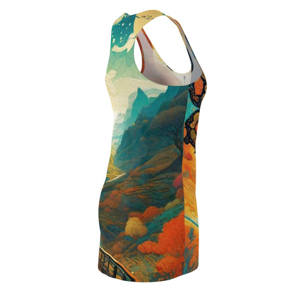 Women's Cut & Sew Racerback Dress - Butterfly Spirit & Landscape - 2 Sided