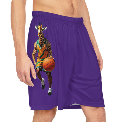 Basketball Shorts - Giraffe - Purple