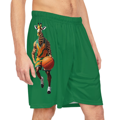 Basketball Shorts - Giraffe - Dark Green