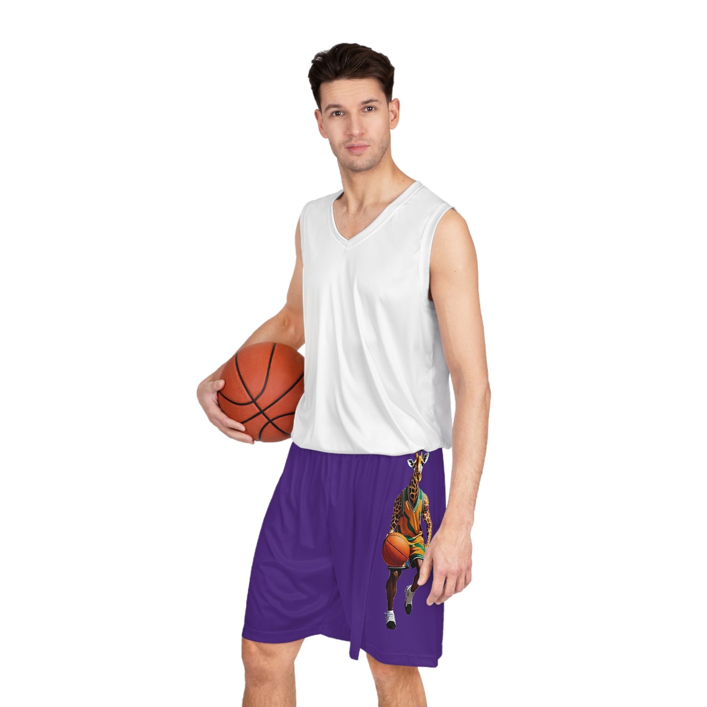 Basketball Shorts - Giraffe - Purple