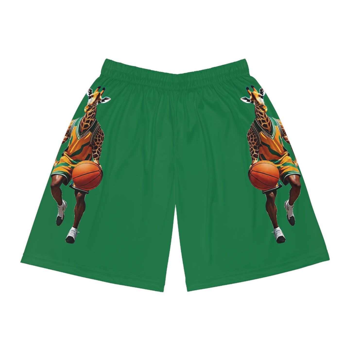 Basketball Shorts - Giraffe - Dark Green