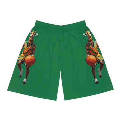 Basketball Shorts - Giraffe - Dark Green