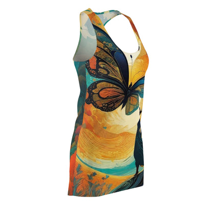 Women's Cut & Sew Racerback Dress - Butterfly Spirit & Landscape - 2 Sided