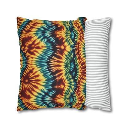 Spun Polyester Square Pillowcase Tie Dye Multi