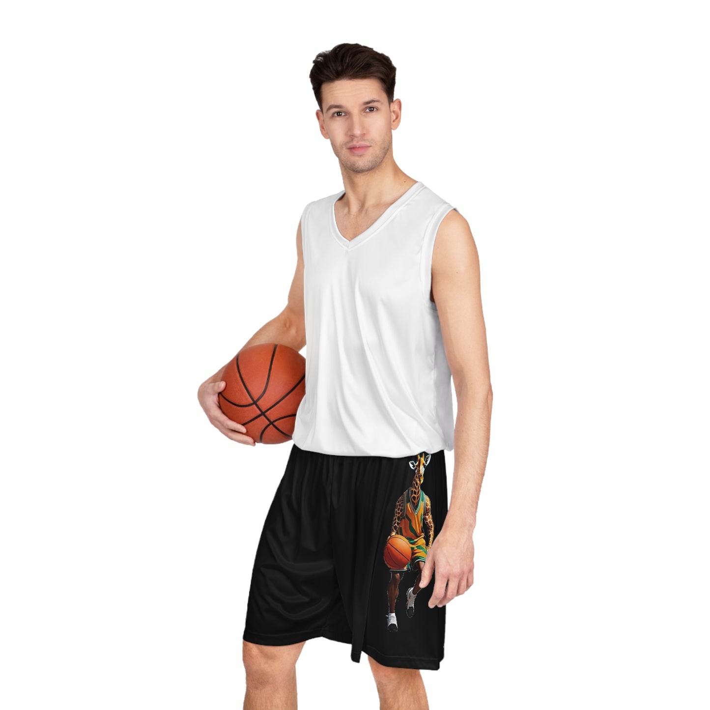 Basketball Shorts - Giraffe - Black