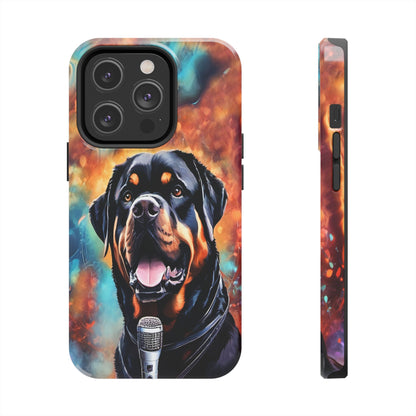 Rottweiler on the Mic Tough Phone Cases