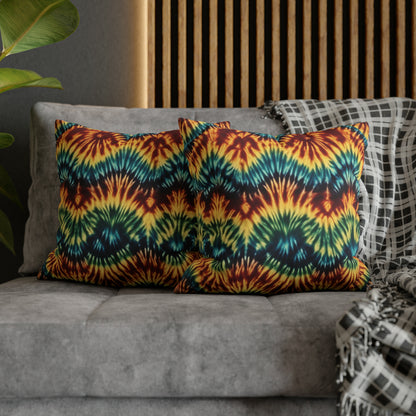 Spun Polyester Square Pillowcase Tie Dye Multi