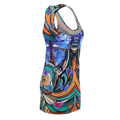 Women's Cut & Sew Racerback Dress - Butterflies V.2