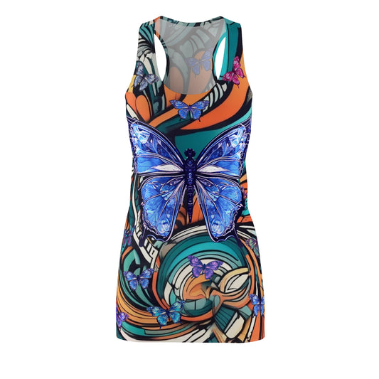 Women's Cut & Sew Racerback Dress - Butterflies