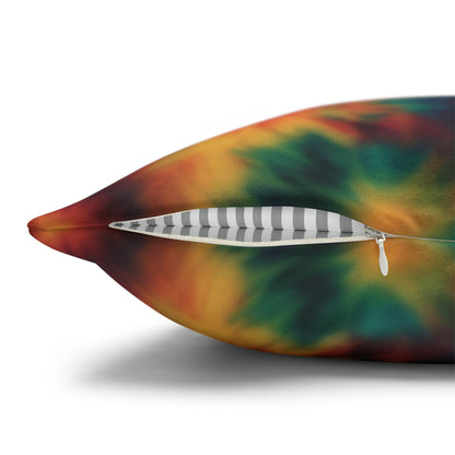 Spun Polyester Square Pillowcase Floral Tie Dye