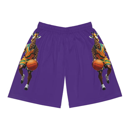 Basketball Shorts - Giraffe - Purple