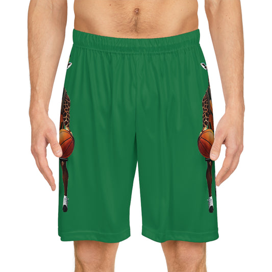 Basketball Shorts - Giraffe - Dark Green