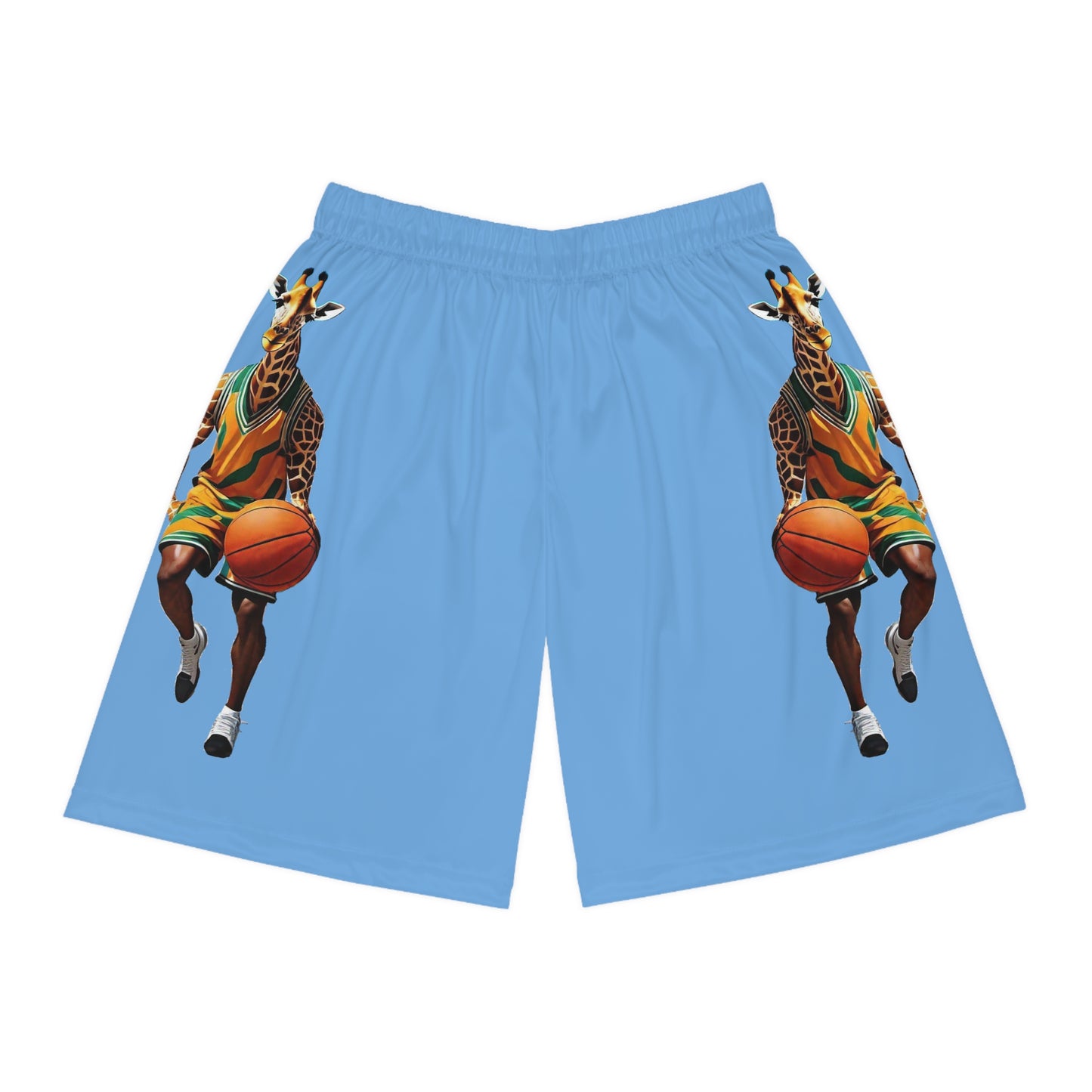 Basketball Shorts - Giraffe - Light Blue