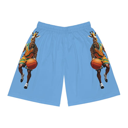 Basketball Shorts - Giraffe - Light Blue