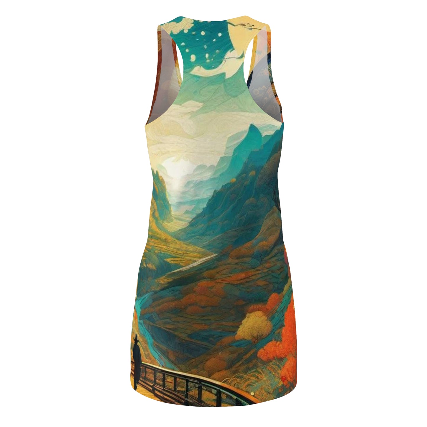 Women's Cut & Sew Racerback Dress - Butterfly Spirit & Landscape - 2 Sided