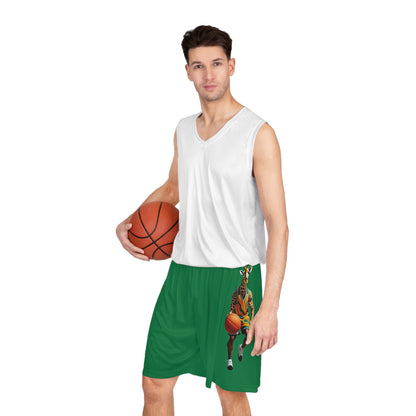 Basketball Shorts - Giraffe - Dark Green