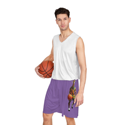 Basketball Shorts - Giraffe - Light Purple