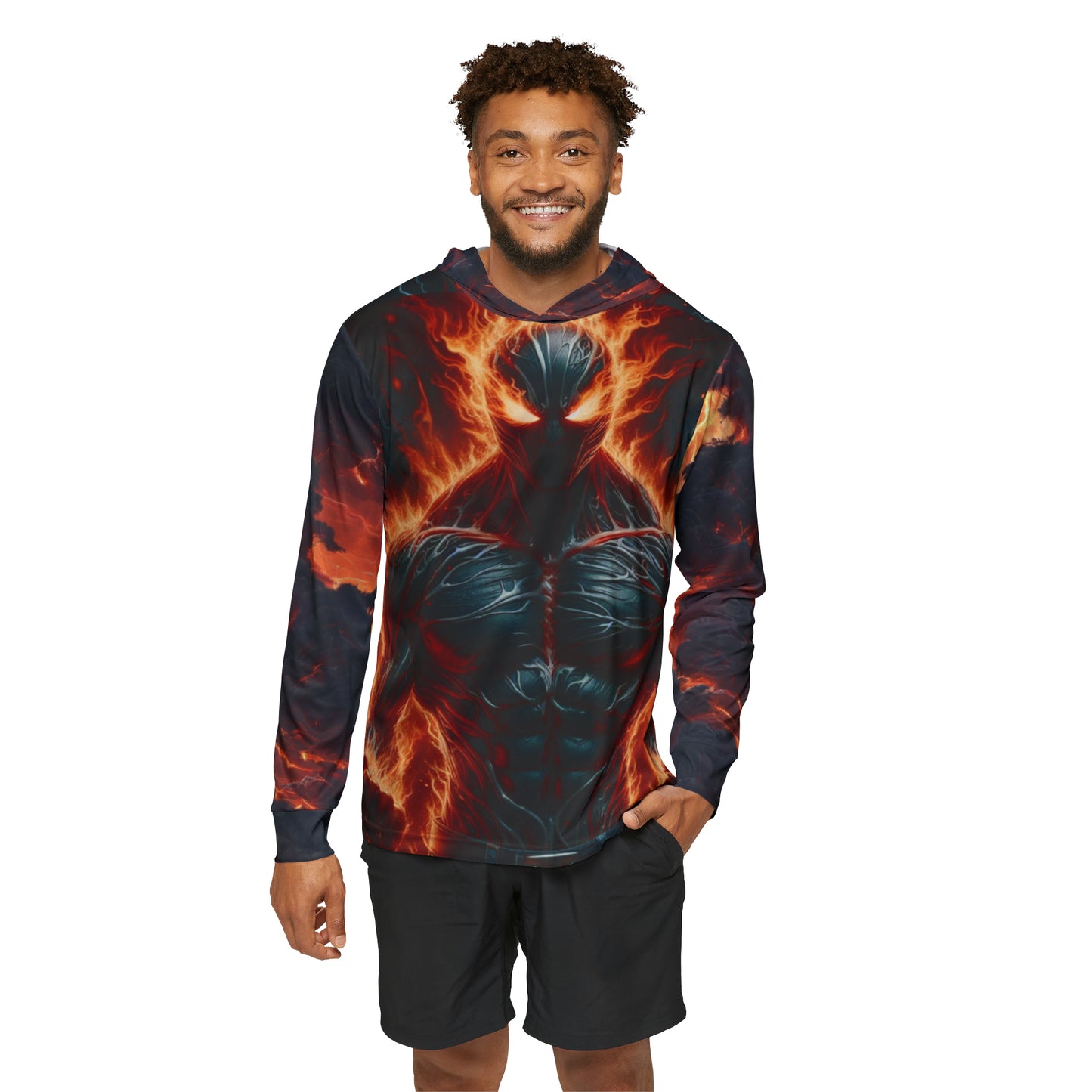 Men's Sports Warmup Hoodie Fire and Lightning